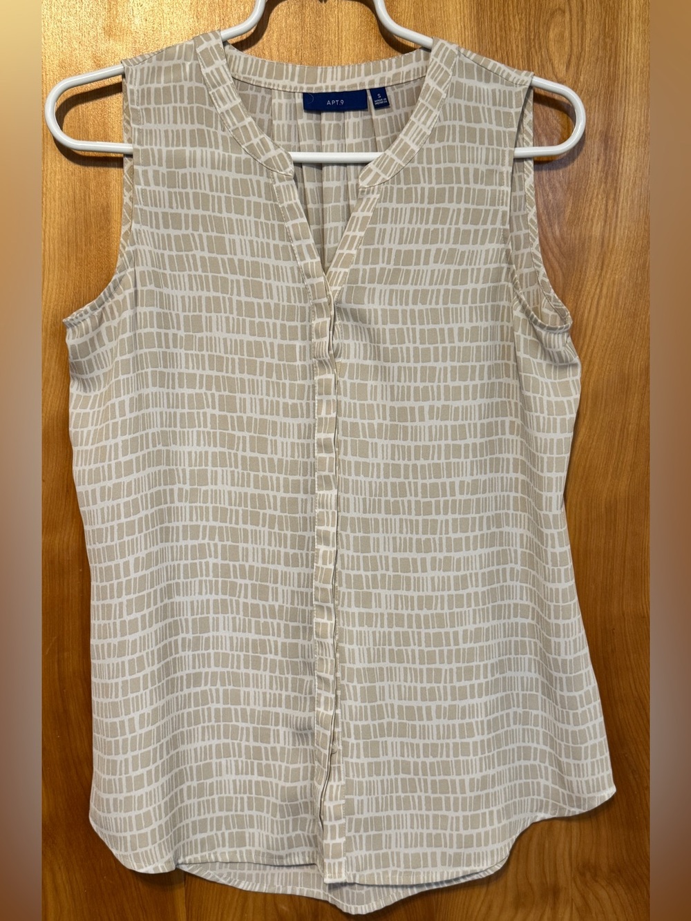Apt. 9 Beige Geo-Print Sleeveless Camisole